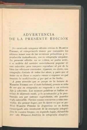Advertencia de la presente edición