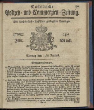 24tes Stueck, Montag den 10ten Junius 1799