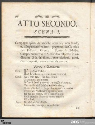 Atto Secondo. / Zweyte Abhandlung.
