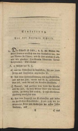 Einleitung. Von der heiligen Schrift.