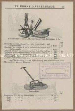 Getreidemähmaschine, Rasenmäher