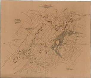 Gsaenger, Gustav; Moosburg - Langenbach (Bayern); Bebauungspläne - Siedlung Törhammer-Geländeform u. Bestandsplan (Lageplan)