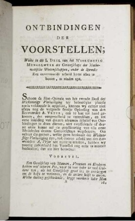Voorstel. I. - XIX. Voorstel.