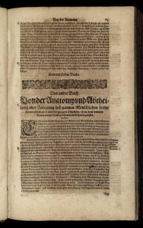 Das ander Buch. Von der Anatomy und Abtheilung oder Zerlegung deß gantzen Menschlichen Leibs [...]