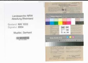 Entnazifizierung Gerhard Mueller , geb. 13.10.1915 (Polizeibeamter)