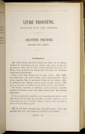 Livre Troisième. Notions sur les séries.