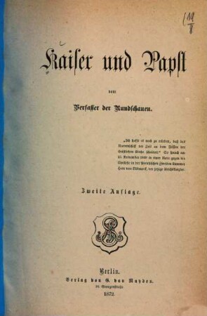 Kaiser und Papst
