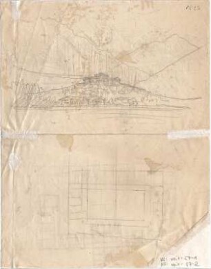 Voit, August von; Schlossanlage - Grundriss, Studie