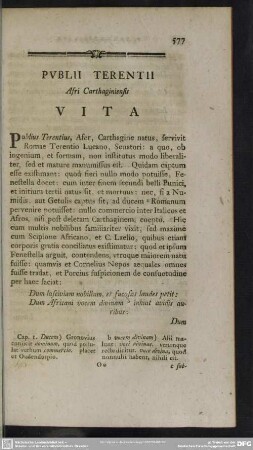 Publii Terentii Afri Carthaginiensis Vita