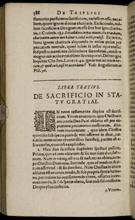Liber Tertius. De Sacrificio In Statu Gratiæ. Cap. I. [ - ] Cap. XIII.