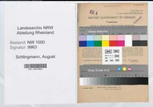 Entnazifizierung August Schlingmann, geb. 16.10.1890 (Bankangest.)