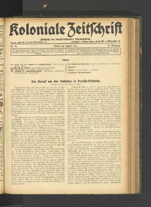 Der Kampf um den Bahnbau in Deutsch-Ostafrika.