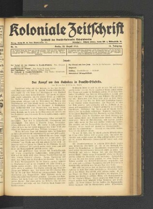 Der Kampf um den Bahnbau in Deutsch-Ostafrika.