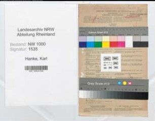 Entnazifizierung Karl Hanke, geb. 02.12.1899 (Postbeamter)