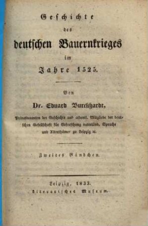 Geschichte des deutschen Bauernkrieges im Jahre 1525, 2