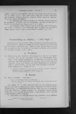 Versammlung zu (Stuhm). - 1450 Sept. 7.