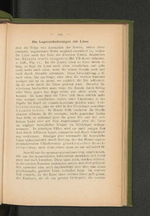 Die Lagerveränderung der Linse.