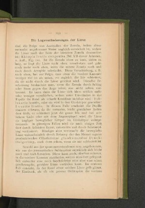 Die Lagerveränderung der Linse.