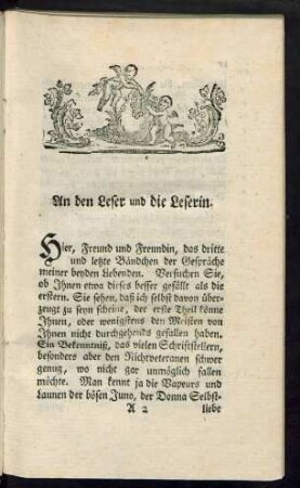An den Leser und die Leserin.