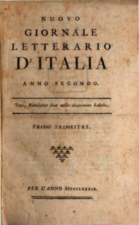 Nuovo giornale letterario d'Italia. 2. 1789