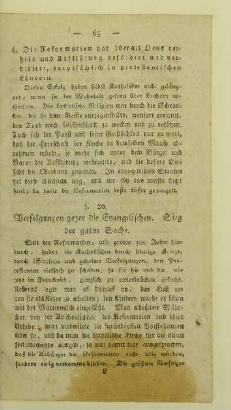 20. Verfolgungen gegen die Evangelischen. Sieg der guten Sache