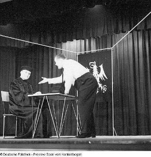 Kabarett Herkuleskeule mit Programm "Lach schneller, Genosse", Dresden 1968. Mit Gisela Grube, Jutta Rockstroh, Fritz Ehlert, Hans Glauche, Matthias Griebel und Manfred Schubert