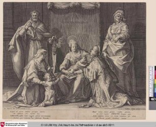 [Maria mit dem Kind unter einem Baldachin sitzend; Virgin and child, seated under a baldachino]