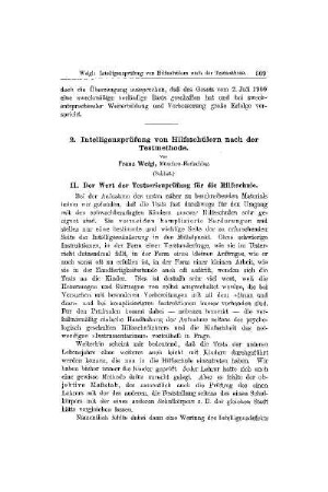 Intelligenzprüfung von Hilfschülern nach der Testmethode : (Schluß)
