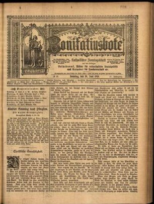 Erste Ausgabe vom Sonntag, den 19. Juni 1910.