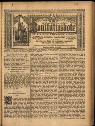 Erste Ausgabe vom Sonntag, den 19. Juni 1910.