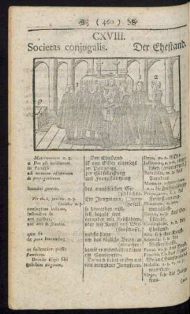 CXVIII. Societas conjugalis. Der Ehestand