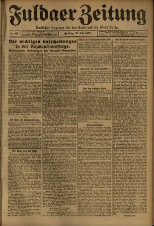 Ausgabe vom Freitag, den 21. Juli 1922.