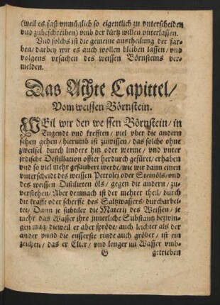 Das Achte Capittel/ Vom weissen Börnstein