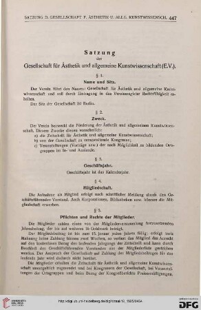 Satzung der Gesellschaft für Ästhetik und allgemeine Kunstwissenschaft (E.V.)