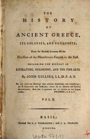 The History Of Ancient Greece, Its Colonies, And Conquests; From the Earliest Accounts till the Division of the Macedonian Empire in the East : Including The History Of Literature, Philosophy, And The Fine Arts, 2