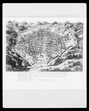 Plan der Stadt Piacenza und ihrer Befestigungen in der ersten Hälfte des 18. Jahrhunderts