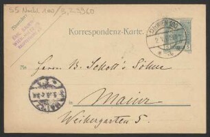 Brief an B. Schott's Söhne : 01.05.1905