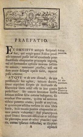 M. Fabii Qvinctiliani Institvtionvm Oratoriarvm Libri Dvodecim : Ad Vsvm Scholarvm Accomodati, Recisis Qvae Minvs Necessaria Visa Svnt, Et Brevibvs Notis Illvstrati, Tomvs I.