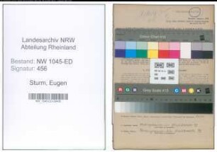 Entnazifizierung Eugen Sturm , geb. 10.08.1894 (Lehrer)
