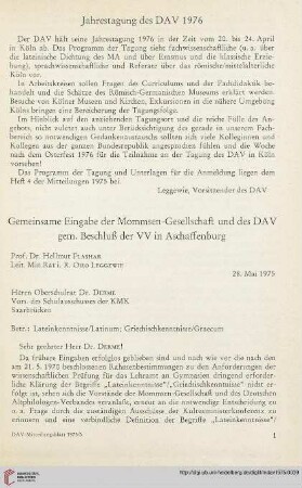Jahrestagung des DAV 1976
