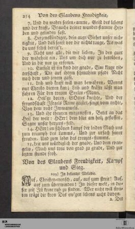 Von des Glaubens Freudigkeit, Kampf und Sieg.