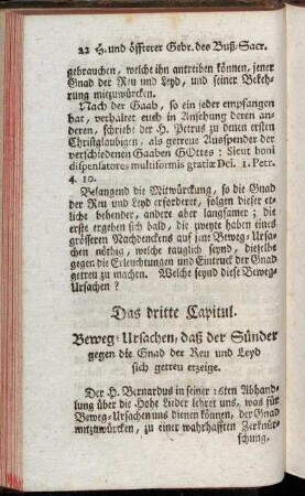 Das dritte Capitul. Beweg-Ursachen, daß der Sünder gegen die Gnad der Reu und Leyd sich getreu erzeige