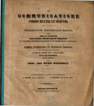De communicatione cordis dextri et sinistri