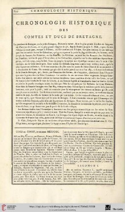 Chronologie historique des comtes et ducs de Bretagne