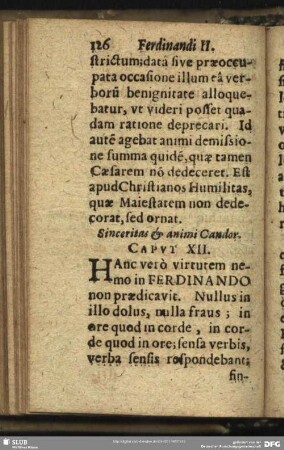Sinceritas & animi Candor. Caput. XII.