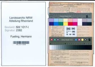 Entnazifizierung Hermann Fueting , geb. 21.05.1889 (Werkzeugschlosser)