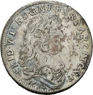 Dritteltaler des Kurfürsten Friedrich Wilhelm von Brandenburg, 1674