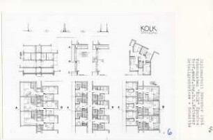 Wohnungsbau [Kolk], Berlin-Spandau (Diplomarbeit bei Peter Poelzig): Detailgrundrisse, Schnitte 1:5 und 1:50