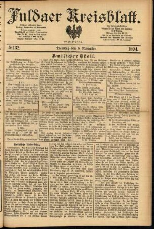 Ausgabe vom Dienstag, den 06. November 1894.