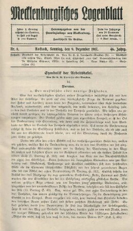Nr. 8. Rostock, Sonntag, den 9. Dezember 1917.